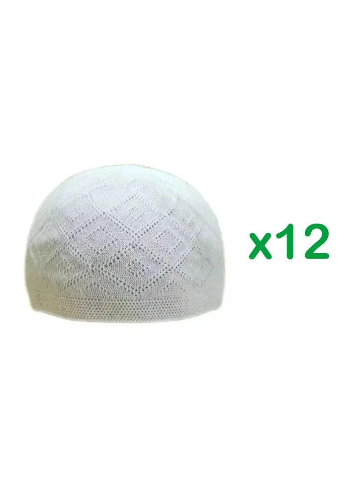 12 Pieces Mens Prayer Cap Made in Turkey