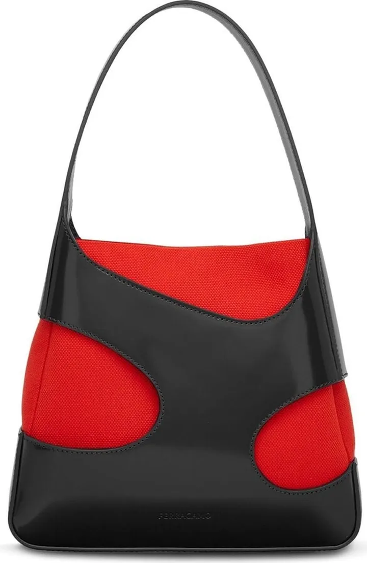 Cut Out-Detail Leather Shoulder Bag