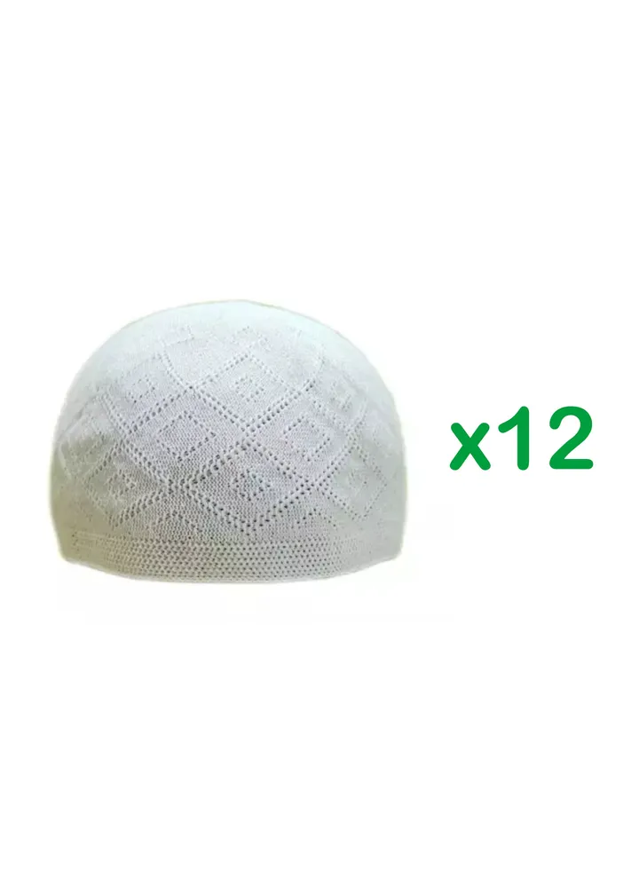 12 Pieces Mens Prayer Cap Made in Turkey