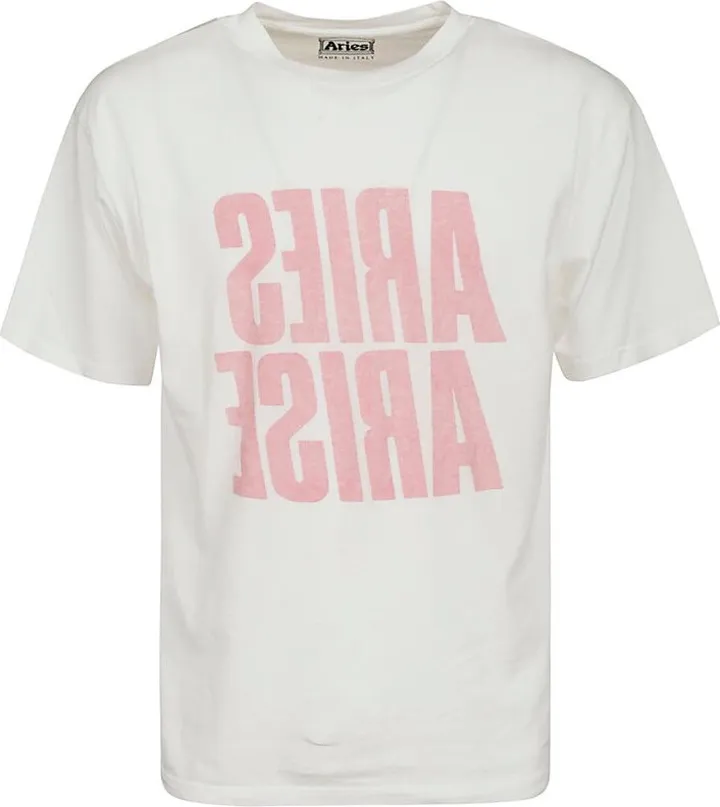 Aries Logo Printed Crewneck T-Shirt