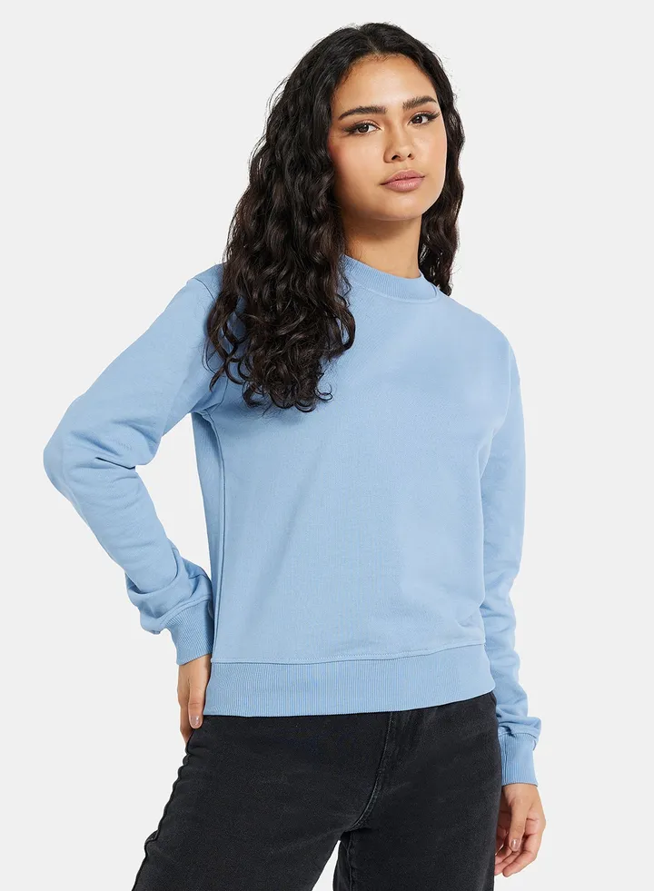 Long Sleeve Sweatshirt Faded Denim