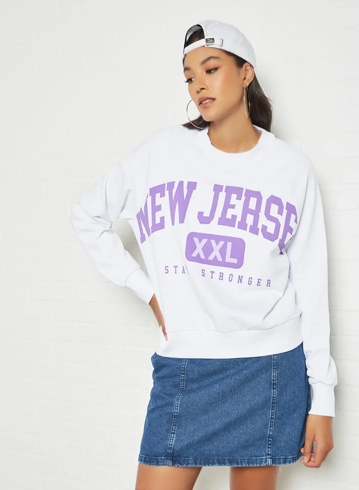 New Jersey Graphic Sweatshirt White