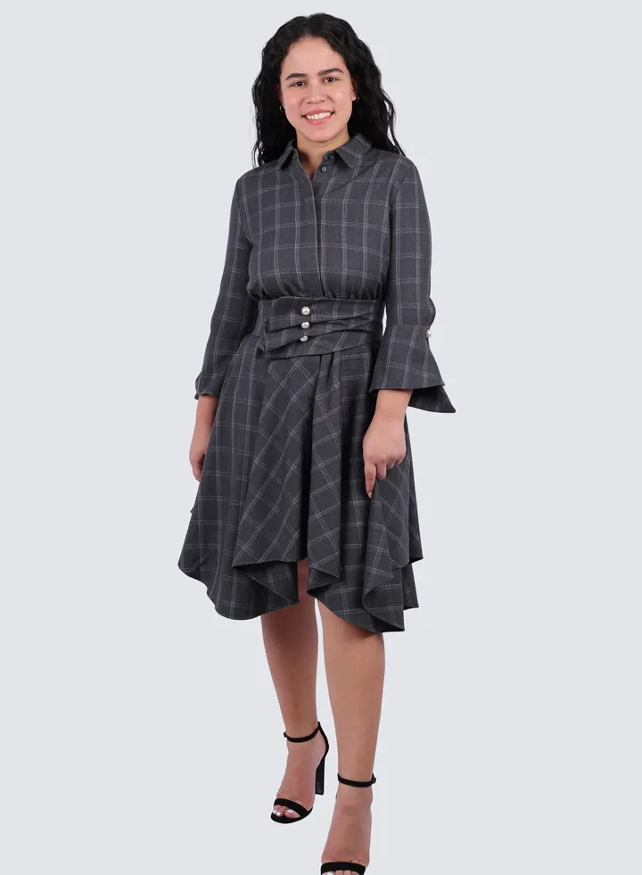 Women's Hem Shirt Dress in Granit Mel