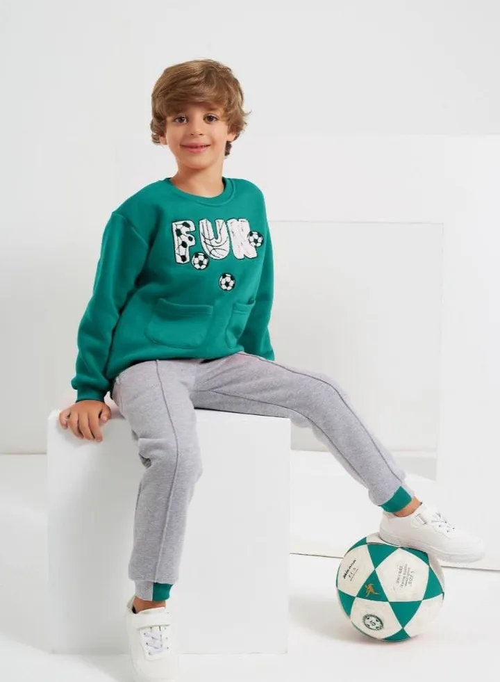 Boys Printed Cotton Set Pants and T-shirt