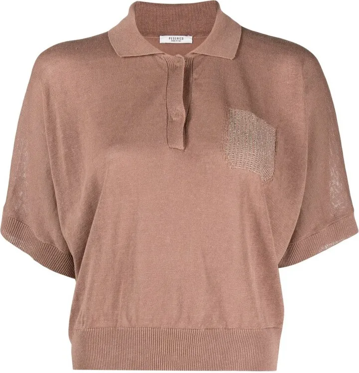 Slouchy Knit Polo Top