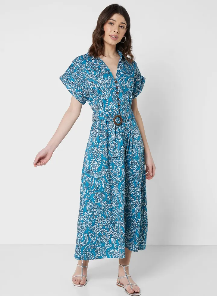 Printed Shirt Dress