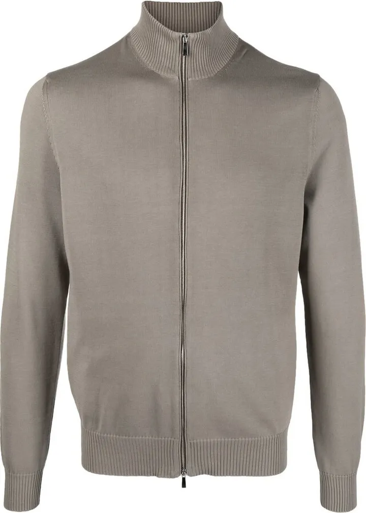 Fine-Knit Zip-Up Jumper