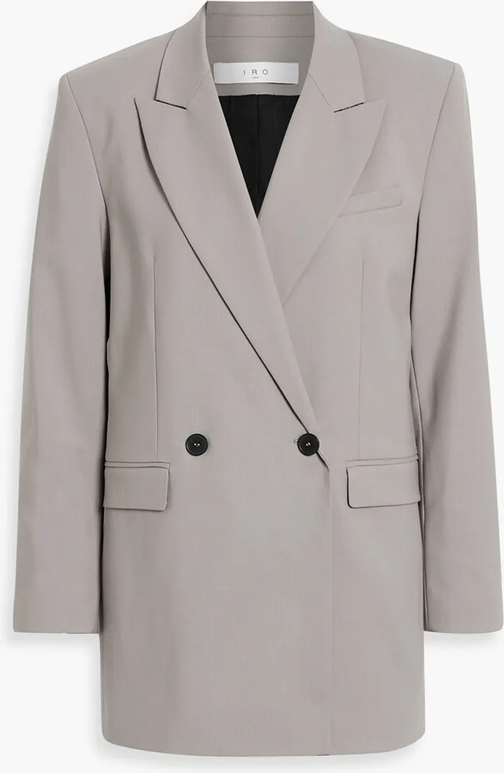 Flemi double-breasted wool-blend twill blazer
