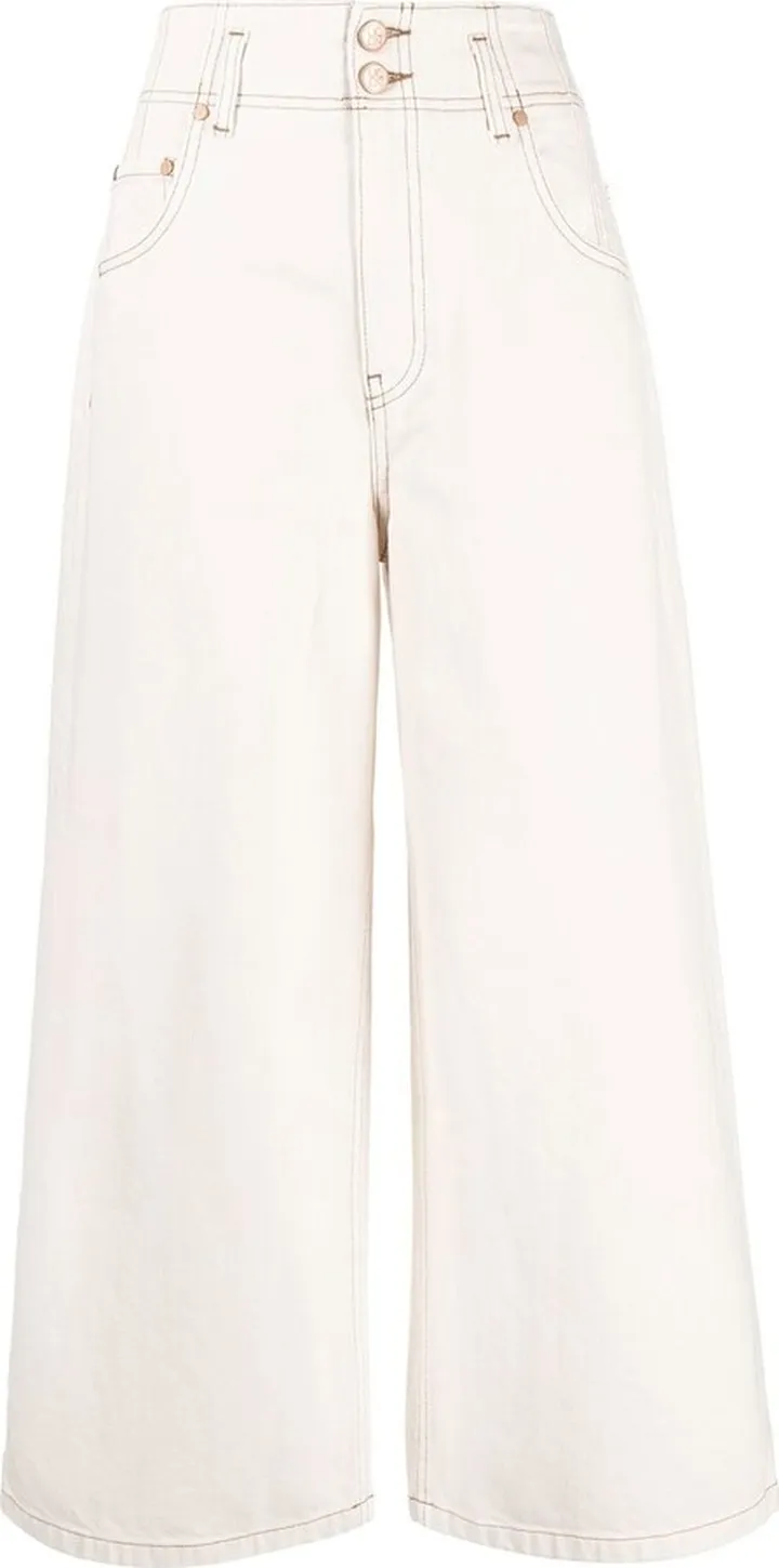 Wide-Leg Cropped Jeans