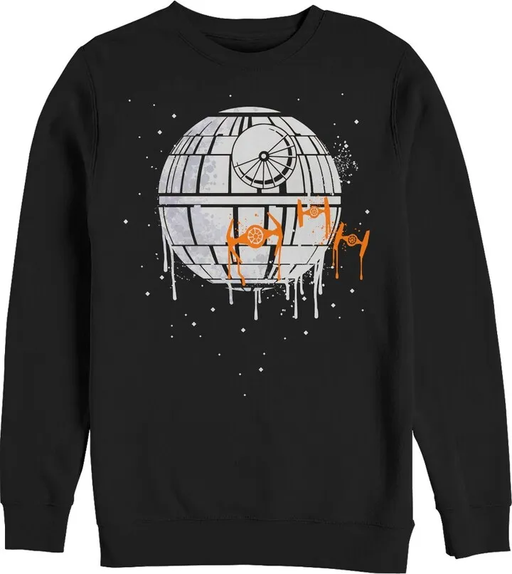 Men's Star Wars Halloween Death Star Drip Sweatshirt - Black - Medium