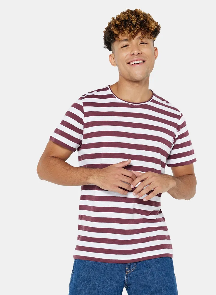 Striped T-Shirt White/Purple