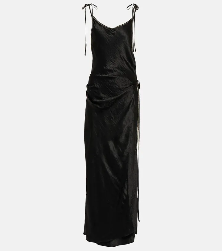 Satin wrap dress