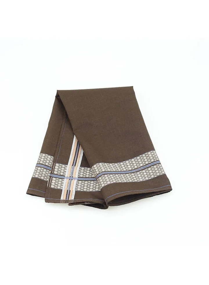 Cotton Square Handkerchief Brown