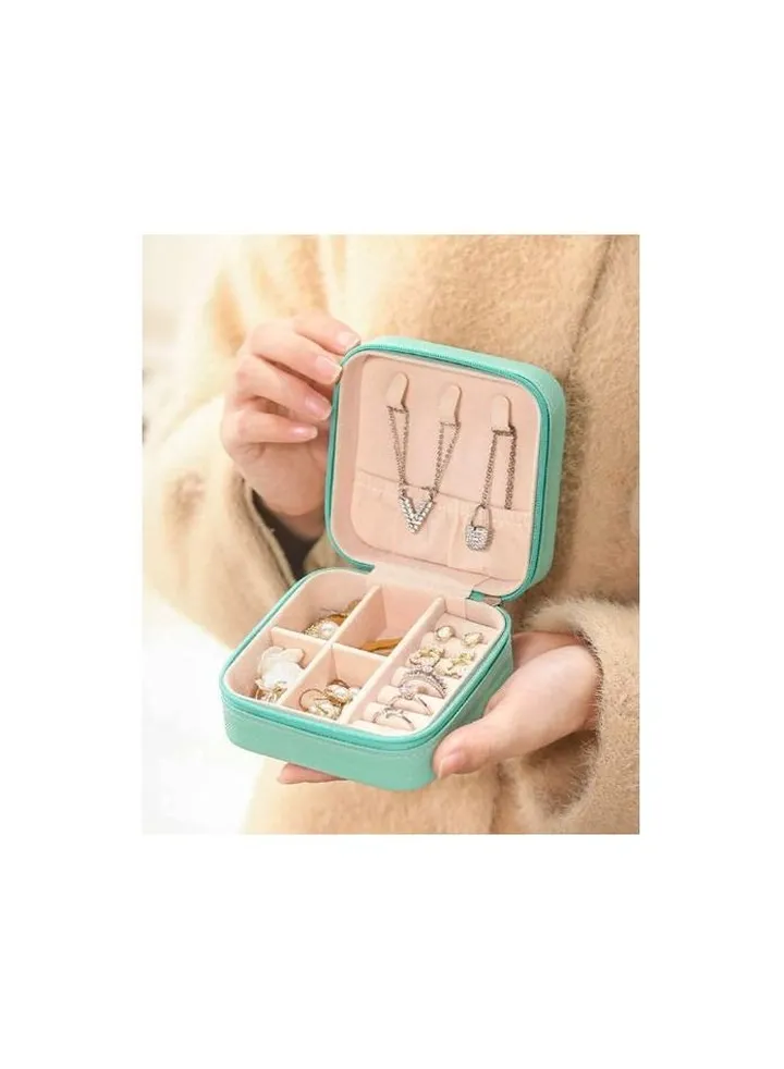 Portable Travel Jewelry Organizer Box - (Turquoise)