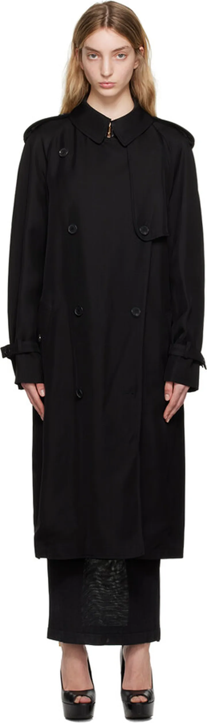 TOM FORD Black Fluid Trench Coat