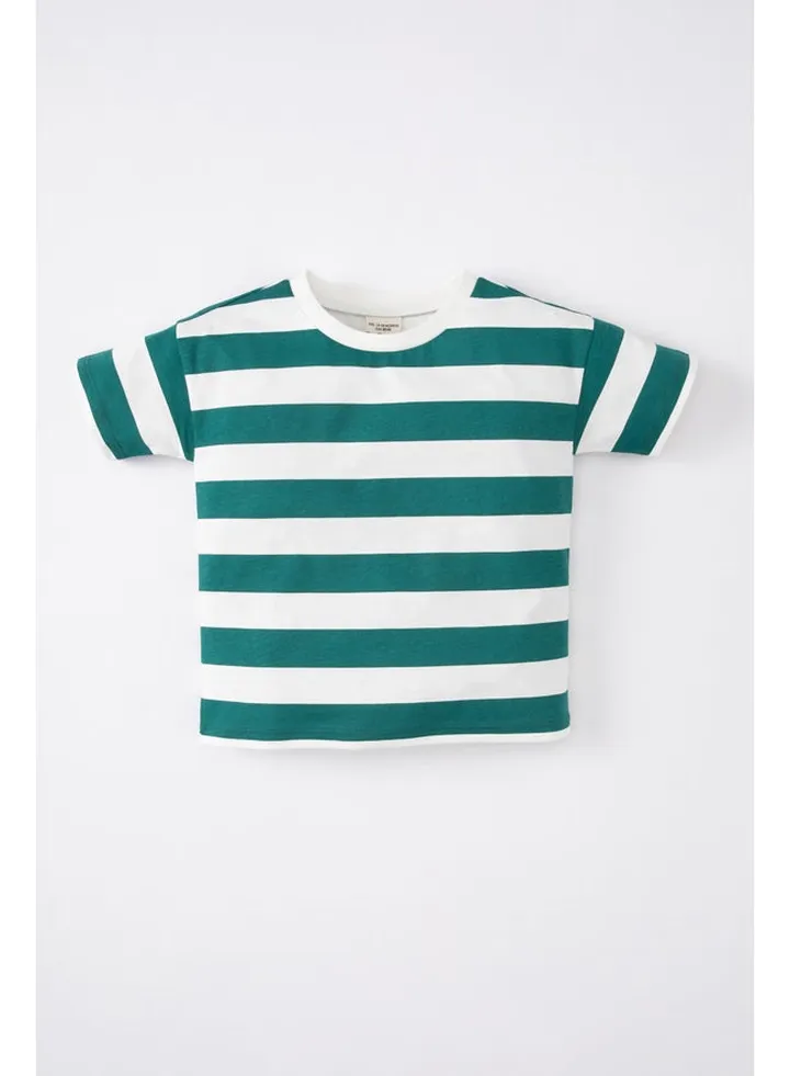 Babyboy Regular Fit Bike Neck Knitted Short Sleeve T-Shirt