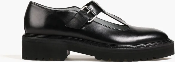 Daisy buckle-detailed leather loafers