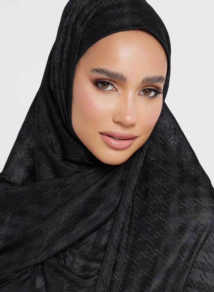 Houndstooth Long Hijab Scarf