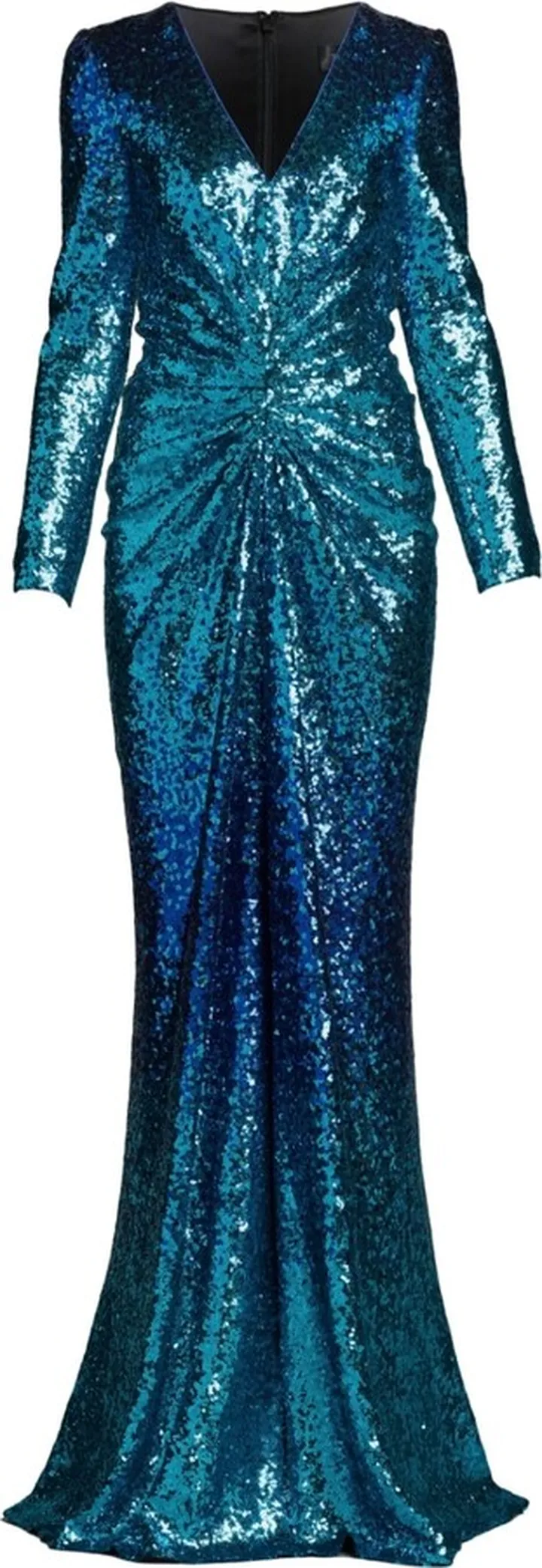 Evona sequin-embellished ombré gown