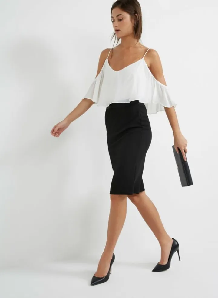 Marly Midi Dress White/Black