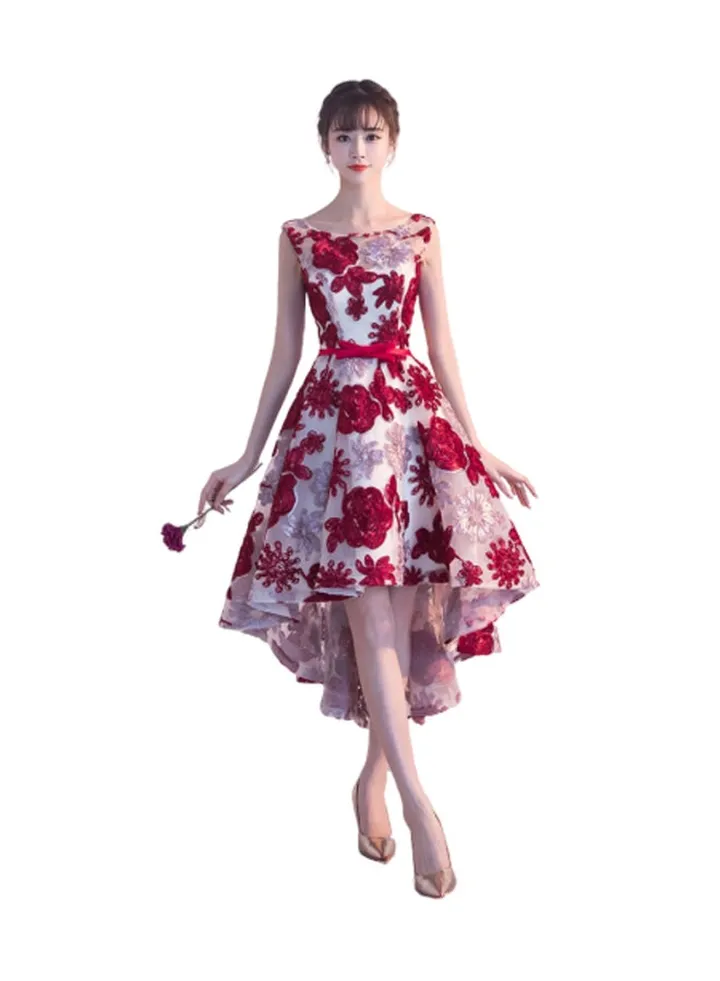Party Lace Dress Wine Red