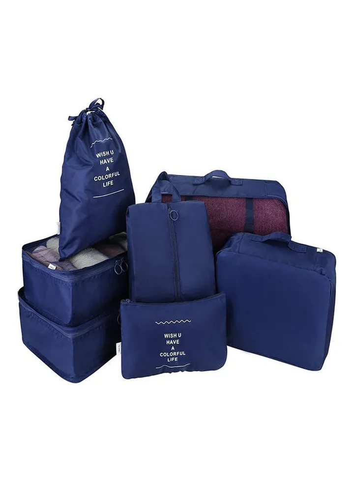 7-Piece Waterproof Luggage Set Blue