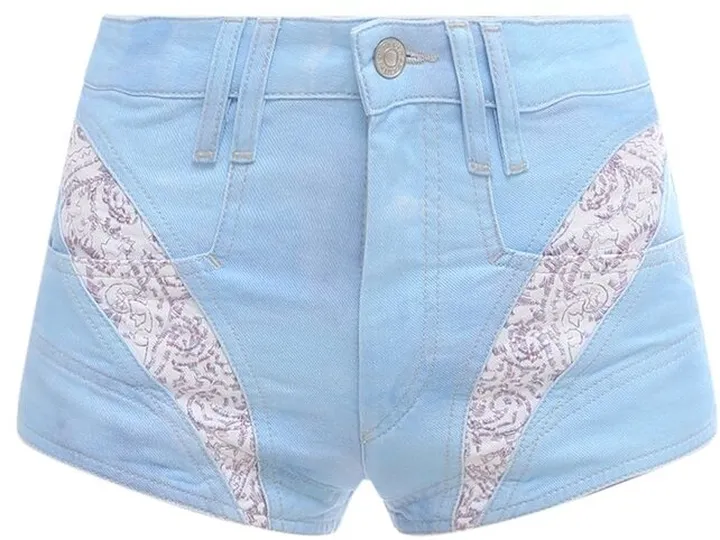 Isabel Marant Neida Patchwork Detailed Denim Shorts