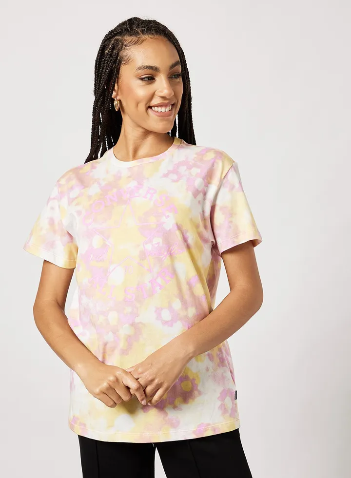 Washed Floral Patch T-Shirt