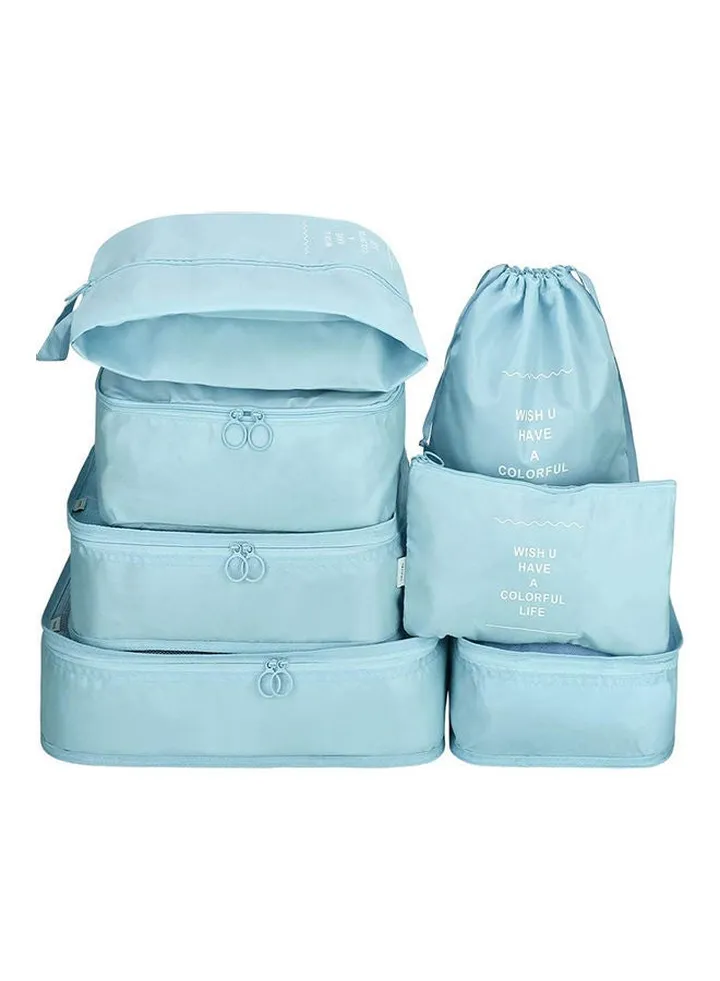 7-Piece Waterproof Luggage Set Blue