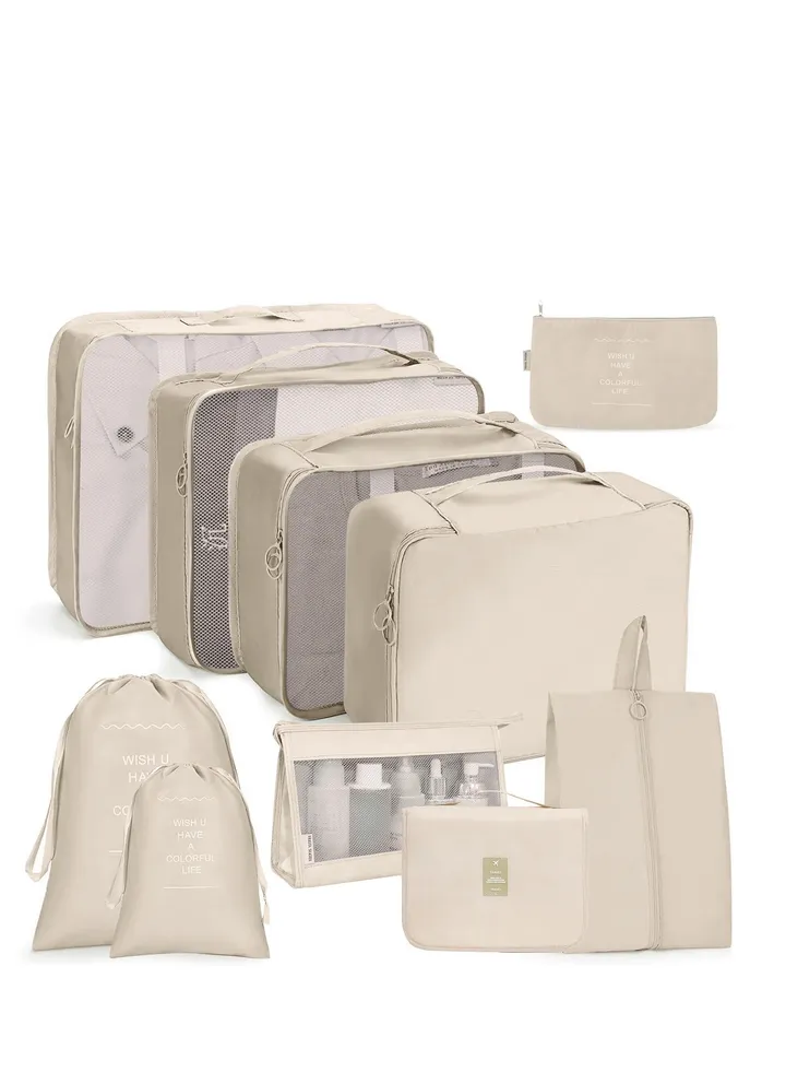 7-Piece Travel Organizer Luggage Set Beige