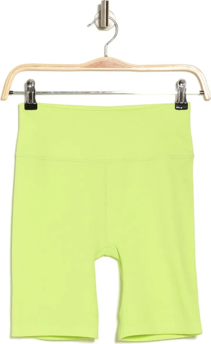 Thin Rib High Waist Textured Bike Shorts