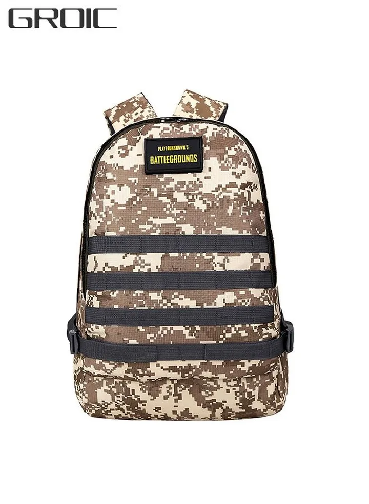 PUBG Level 3 Tertiary Backpack Outdoor Mountain Hiking Tacticalk 15.6 Inches Laptop College Computer Bag Large Size for Men Women - Khaki
