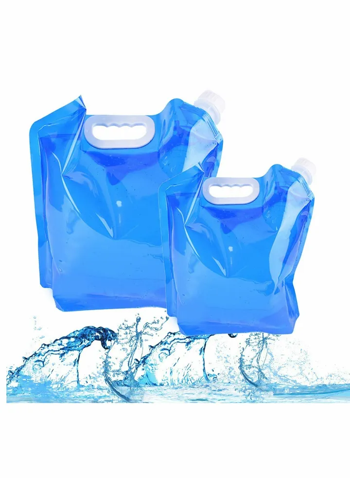 Friusate Car Water Storage Bag 5L + 10L Folding Water Bag Portable and Foldable Outdoor Water Carrier Container for Camping Hiking Picnic BBQ Camping Hiking Picnic Foldable Blue