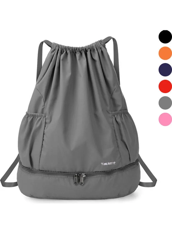 Foldable Drawstring Backpack Sports Gym Bag with Wet and Dry 42.00*10.00*32.00cm