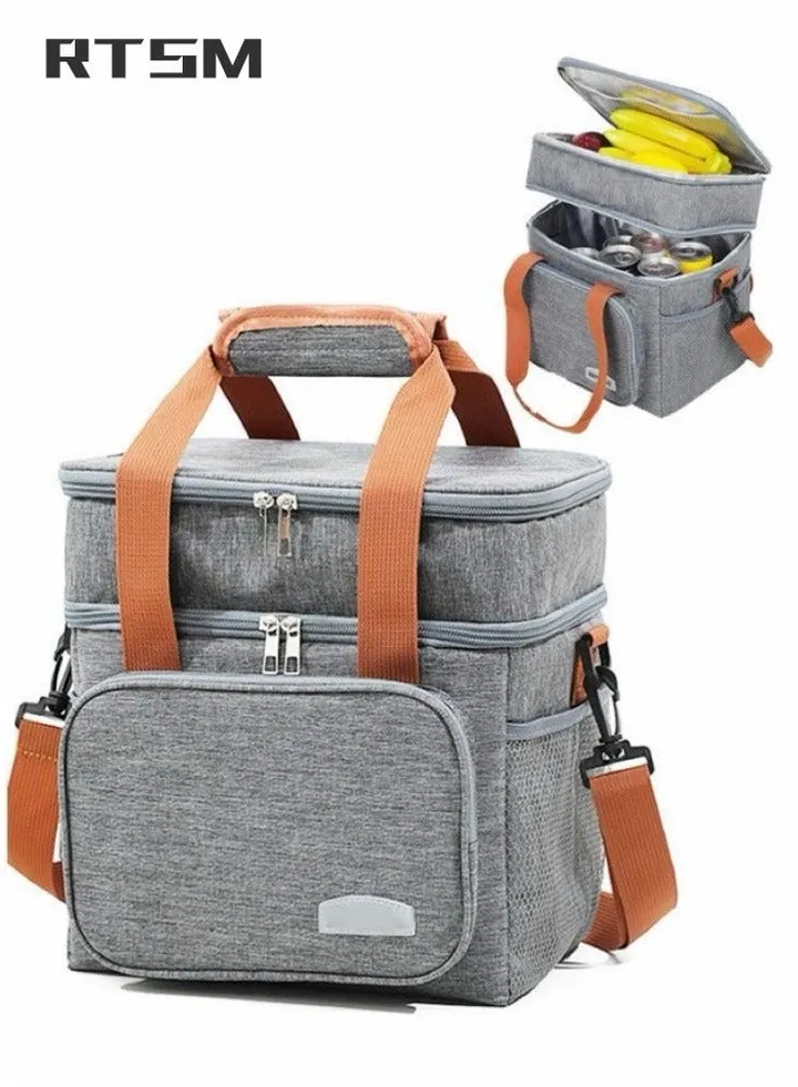 Portable Picnic Basket, Large Capacity Lunch Bag, Picnic Cooler Bag Insulated Picnic Basket, Picnic Cooler, Oxford Cloth Portable Outdoor Picnic Bag, Picnic Supplies, Camping Accessories