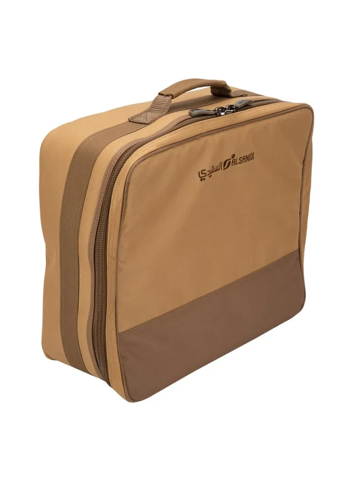 Al-Suman tea and coffee bag for trips, Camping bag, Kaki, Size 44*36*15Cm