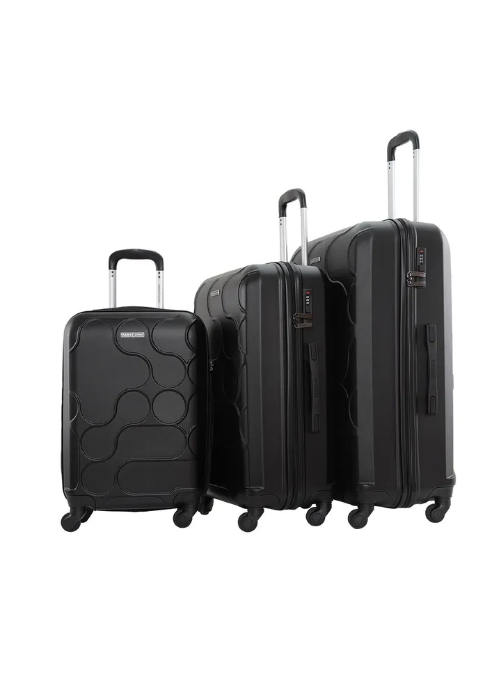 Klub 3-Piece Hard Side ABS Luggage Trolley Set 20/24/28 Inch Black