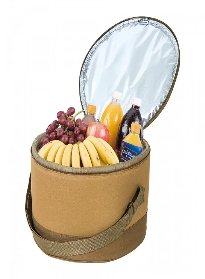 Heat and cold insulated keeping bag for food and drinks, Food bag for Trips, Kaki, Size 39.5*39.5*24Cm