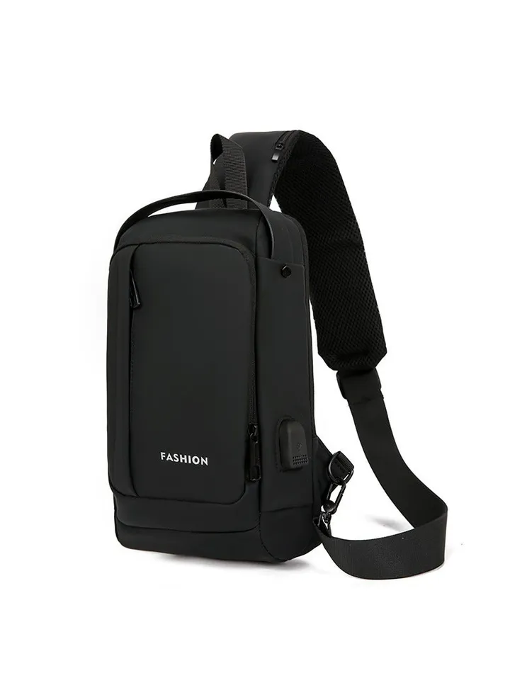 Men's chest bag,Single shoulder crossbody bag, Multi-function sports chest backpack,USB charging port anti-theft bag