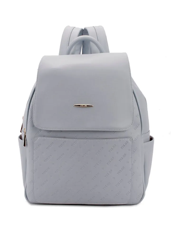 Faux Leather Fashion Backpack Blue