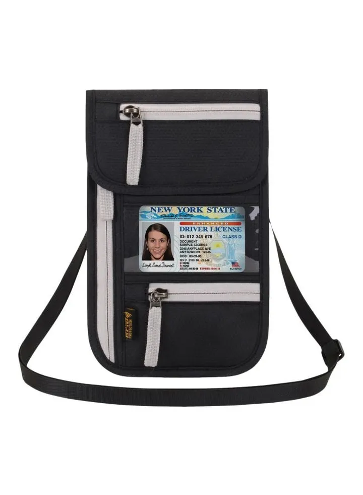 Travel Neck Pouch With RFID Blocking 24x15x2cm