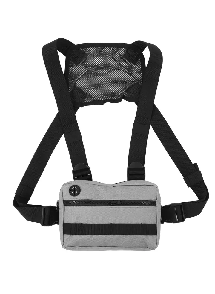 Front Bag for Men Chest, Water Resistant Running Chest Pack with Adjustable Shoulder Strap and Headphone Port Sports Utility Chest Pack Perfect For Workouts, Cycling & Hiking