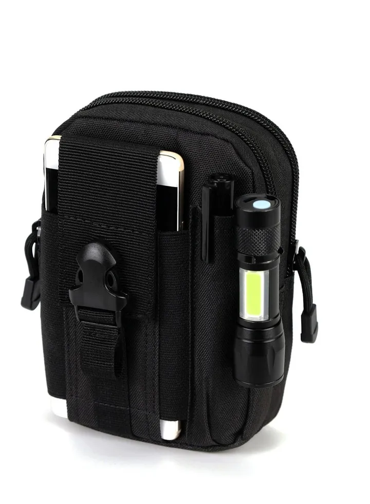 Tactical Waist Pouch, MOLLE EDC Pouch, Outdoor Man Waist Bag with Phone Belt Clip Holder Holster Carrying Pouch for Smartphone