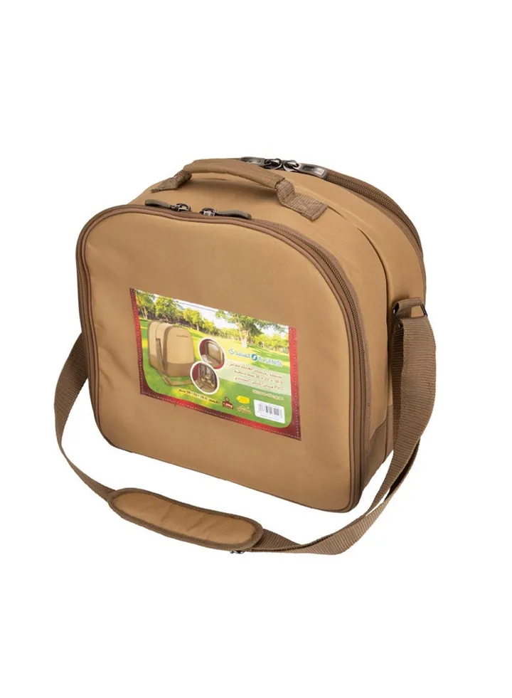 Family thermos bag for Picnics and trips, Camping thermos bag, Kaki, 36.5x22x36Cm