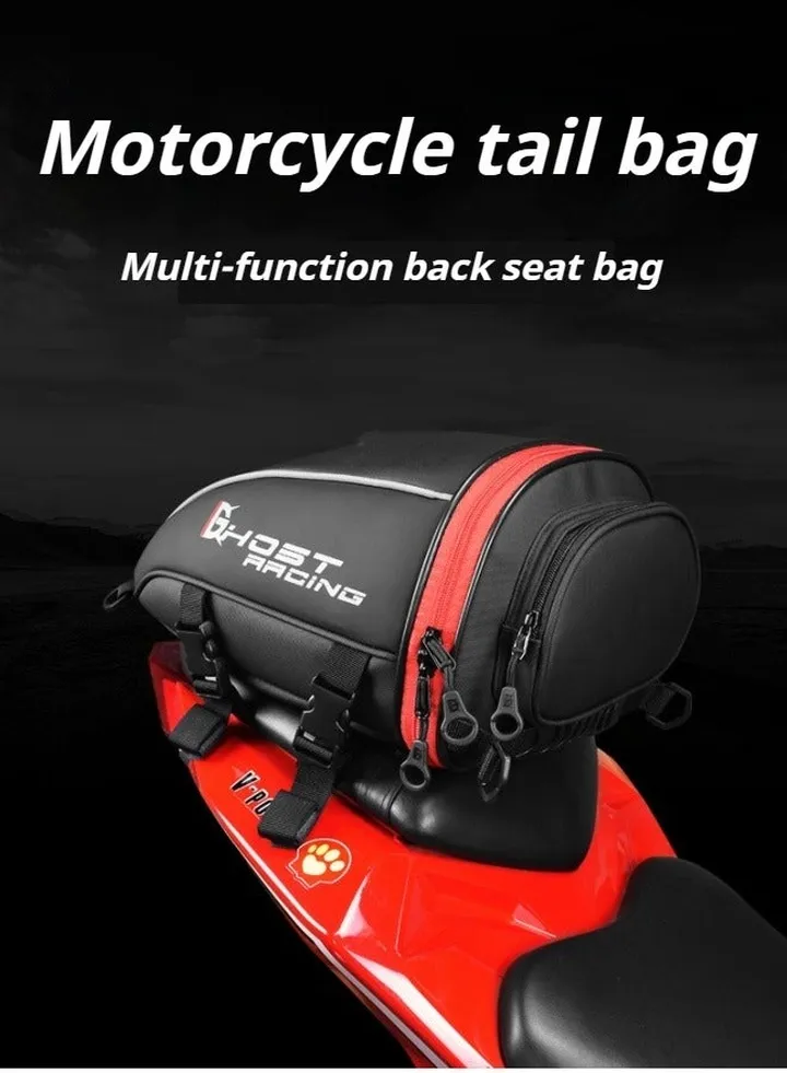 PU leather motorcycle tail bag rider saddle pillion bag backpack motorcycle racing motorcycle riding bag handbag
