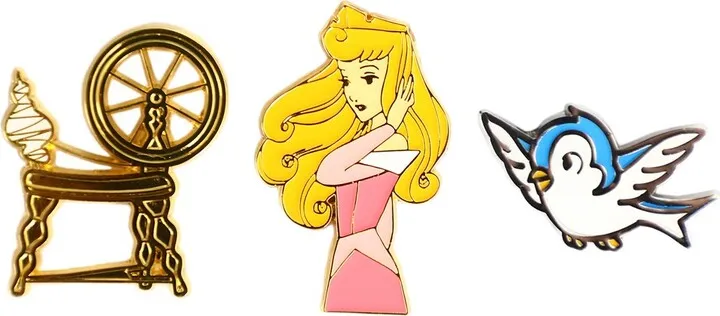 Sleeping Beauty 3 Pack Lapel Pin Set features