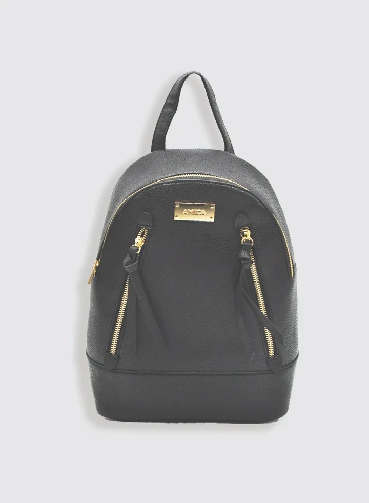 Marta Chic Boho Backpack Bag for Women- Black