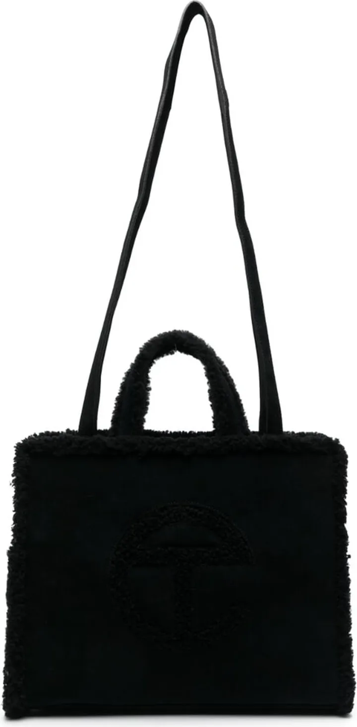 Logo-Patch Sheepskin Tote Bag