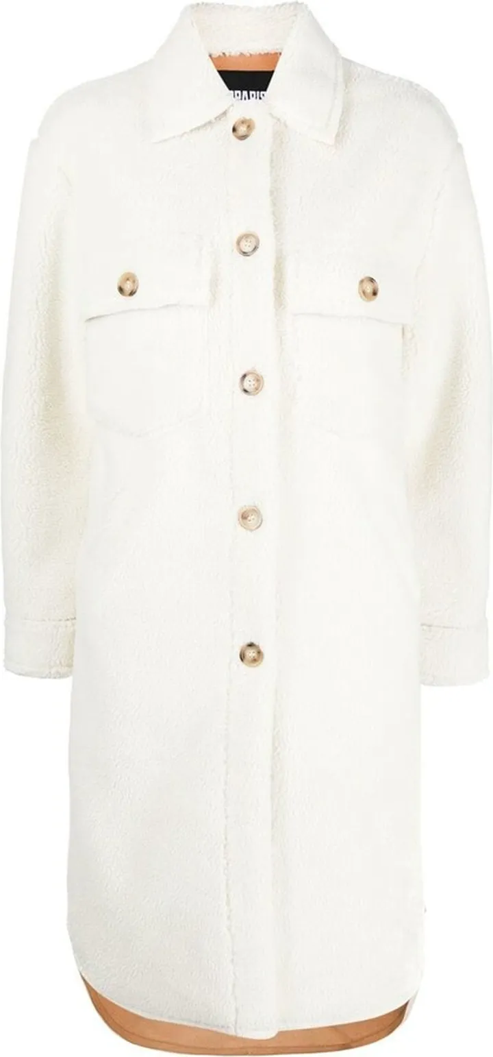 Single-Breasted Faux Shearling Coat