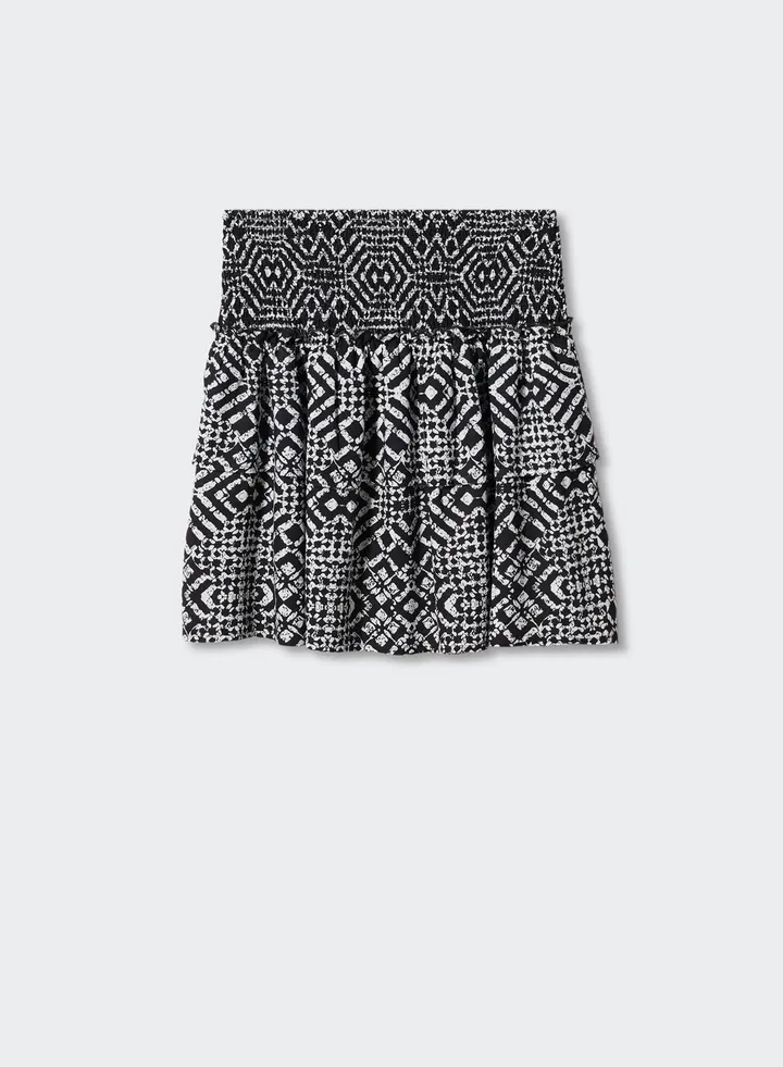 Youth Ethnic Print Ruffle Skirt